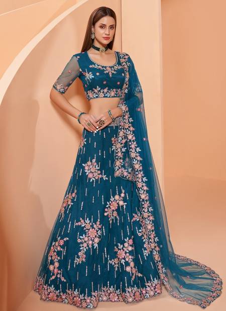 Teal Green Colour Latest Exclusive Wear Heavy Wedding Lehenga Choli Collection 1030